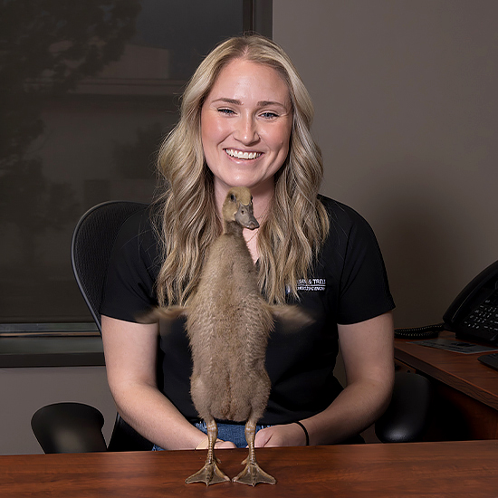 Erin McNally with duck
